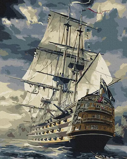 Картина за номерами на підрамнику Brushme Бригантина темна