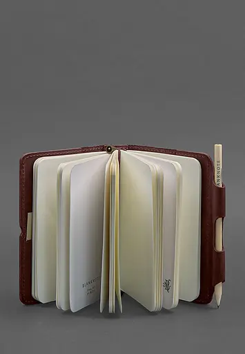 Шкіряний блокнот (Софт-бук) 3.0 бордовий Crazy Horse - фото 3