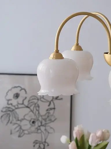 Светодиодная люстра Ландыш 5004 (Золотая) на 5 плафонов - фото 5