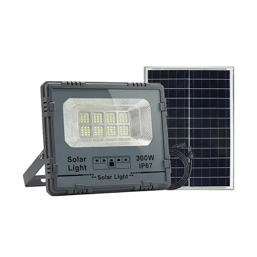 Вуличний LED ліхтар на сонячних батареях Yiwu 31.6x27.8x7.5 см прожектор світлодіодний вуличний 270 LED 300 Вт із сонячною панеллю HP-5-62 - фото 1