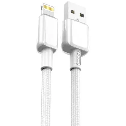 Кабель XO NB249 5A PVC Shiny Colorful Lightning Data Cable белый