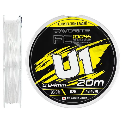 Флюорокарбон Favorite U1 FC 20 м 26/0.84 мм 95.9 lb/43.48 кг