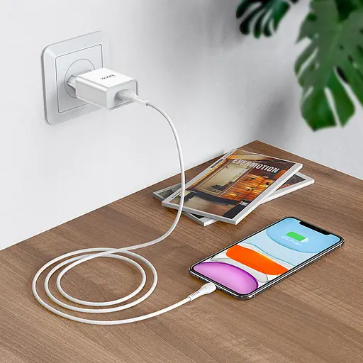 Адаптер сетевой HOCO Asombroso C81A зарядное устройство – сам блок 1USB белый - фото 5