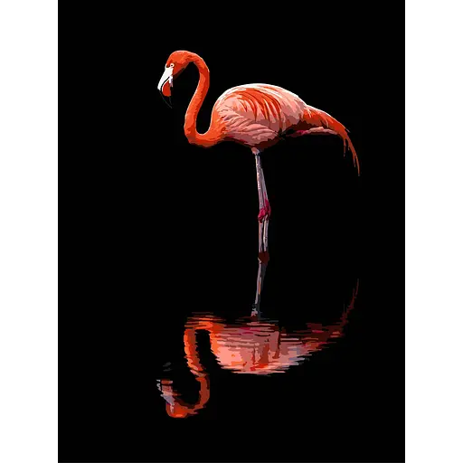 Картина по номерам Strateg Фламинго на черном фоне 30х40 см (FH-36) - фото 1