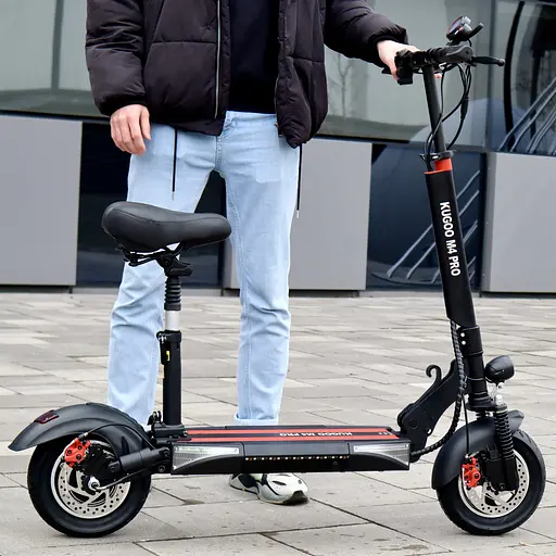 Электросамокат с сиденьем KUGOO M4 PRO 48V 1000W + усиленный аккумулятор 18Ah - фото 2