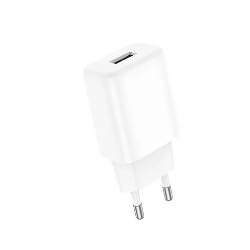 Адаптер сетевой Hoco Solid single Port charger C134A | 1USB, 12W/2.4A | - фото 1
