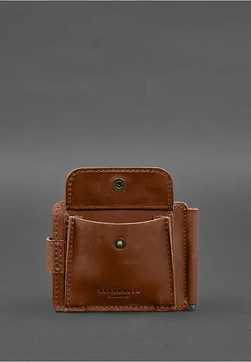 Кожаный портмоне 13.1 зажим с хлястиком светло-коричневый Crazy Horse - фото 7