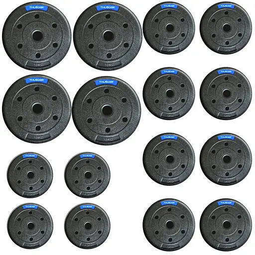 Набор битумных дисков Thunder 4х10 кг, 8х5 кг, 4х2.5 кг (SET-B-10-90KG) - фото 1