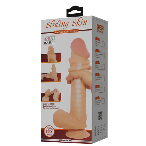 Фалоімітатор Baile Sliding Skin Bendable 10.2'' 26 см тілесний - фото 11