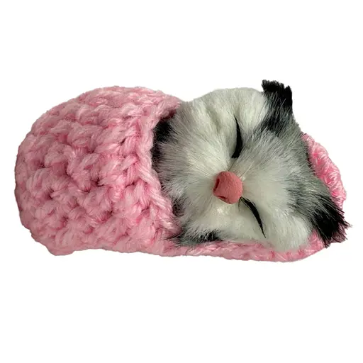 Дитячий антистрес "Котик спить у в'язаній тапочці" Bambi MM418(Pink) - фото 1