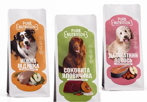 Cухий корм Pure Nutrition Дегустаційний сет для собак середніх та великих порід 300г*3уп - фото 1