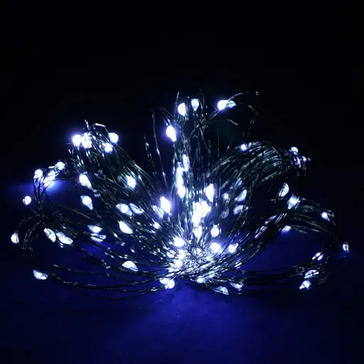 Гірлянда Роса 50м USB 500 LED на зеленій проволоці Білий - фото 1