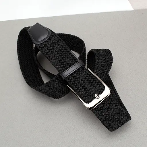 Ремінь гумка чоловічий PS-40044 (130 см) чорний плетений - фото 2