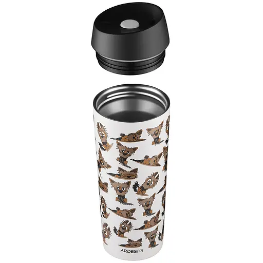 Термокружка Ardesto Coffee Time Yorkie нержавеющая сталь 450 мл бежевый (AR2645YT) - фото 3