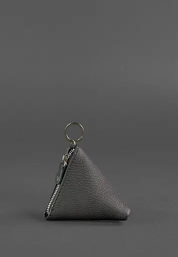 Кожаная монетница 2.0 Пирамида черная - фото 1