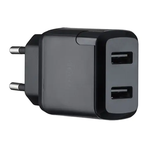 Мережевий зарядний пристрій Hoco N7 Speedy dual port charger ( EU ) Чорний - фото 1