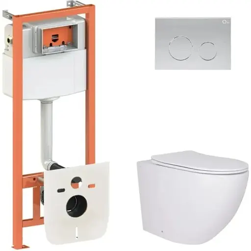 Набір Q-tap Nest 4 в 1 підвісний унітаз Robin Ultra Quiet 520x365x365 + комплект інсталяції QT13332381AW47502 - фото 1