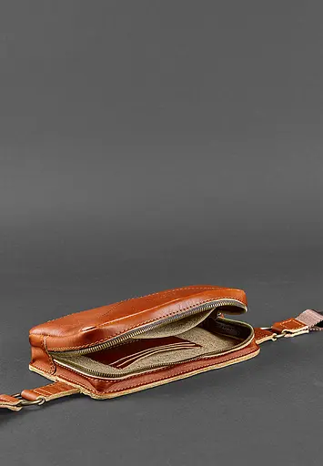 Шкіряна поясна сумка Dropbag Mini світло-коричнева - фото 6