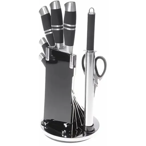 Набор ножей с подставкой 8 предметов Black (NS24SETKN) - фото 4