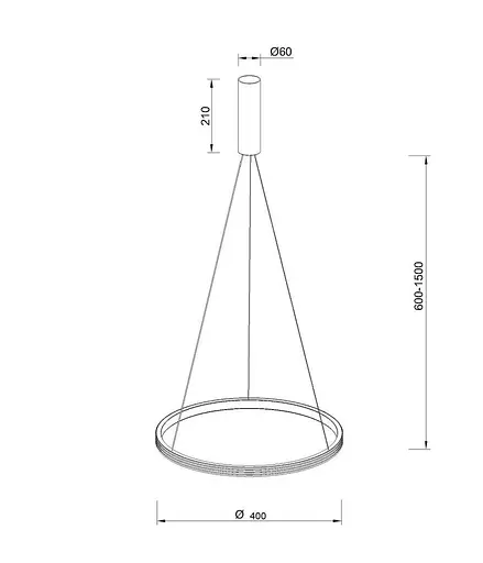 Светильник подвесной KLOODI KD-RG ONE 400 24W 4К BK - фото 2