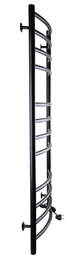 Електрична рушникосушка Unio LDE ER 1200-500-12 BLK Драбинка Дуга Еліт чорна, Чорний матовий, Праве, Механічний - фото 3