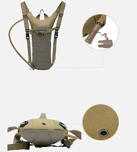 Тактическая питьевая система гидратор KMS (гидропак + рюкзак) Хаки - фото 3