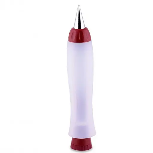 Шприц кулинарный кондитерский силиконовый с носиком из нержавеющей стали для шоколада 20 см, Kitchen Master Красный 85119 - фото 3