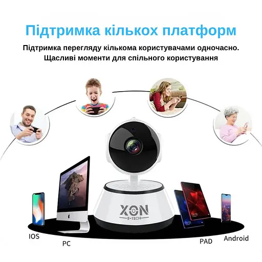 IP-камера поворотная XON SmartCam Wi-Fi 1080P (XTWEW21VW 4927) Белая - фото 3