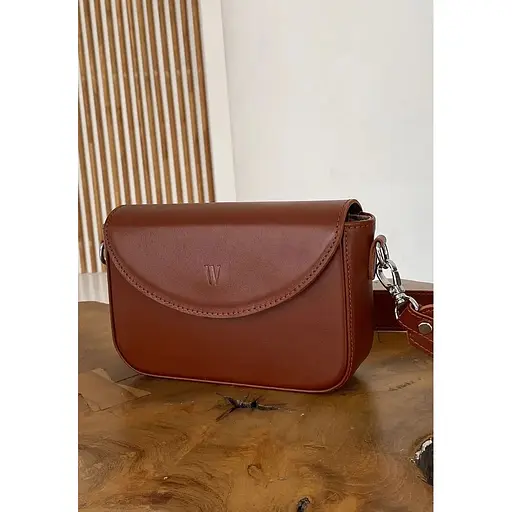 Женская кожаная сумка Molly светло-коричневая - фото 1