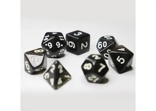 Набор кубиков Transparent 7 Dice Set - Black , 7 шт. (g7dtran10) - фото 4