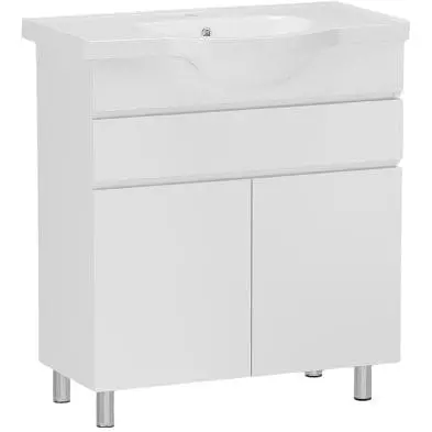 Тумба для підлоги RJ Iris-XO з умивальником RJ Lotus RZJ201 65 см Білий RJFU034-0165WHSET(RJFU034-0165WH + RZJ201) Білий - фото 1