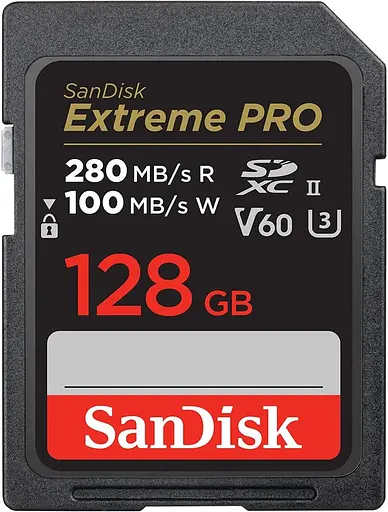 SanDisk Карта пам'яті SD 128GB C10 UHS-II U3 R280/W100MB/s Extreme Pro V60 - фото 1