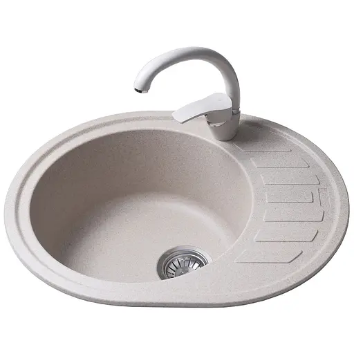 Кухонна мийка гранітна Globus Lux Arno піщаний 620x500мм-А0004, Sand - фото 2