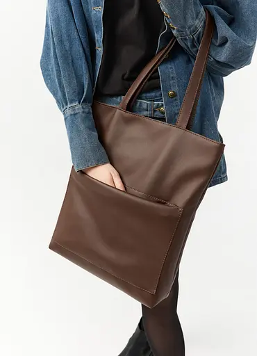 Женская сумка Sambag Largo шоколадная 41 х 30 х 10 см (93220020) - фото 3