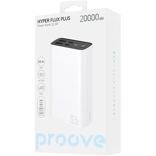 Внешний аккумулятор Proove Hyper Flux Plus 20000mAh 22.5W White (PBF222120002) [131440] - фото 2