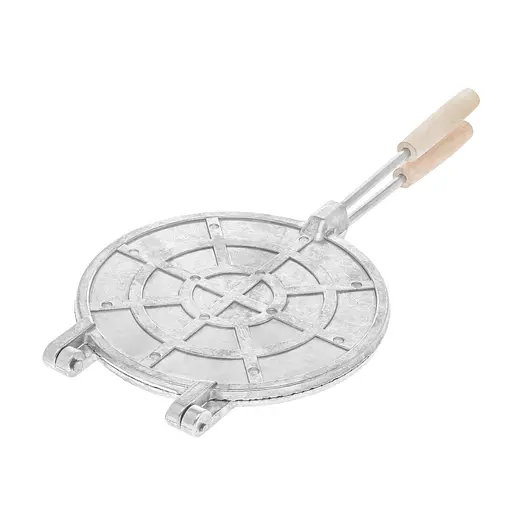 Форма для випічки вафельних трубочок вафельниця кругла 220 мм (велика, дерев'яні ручки, квадрати), ХЕАЗ 81850 - фото 7