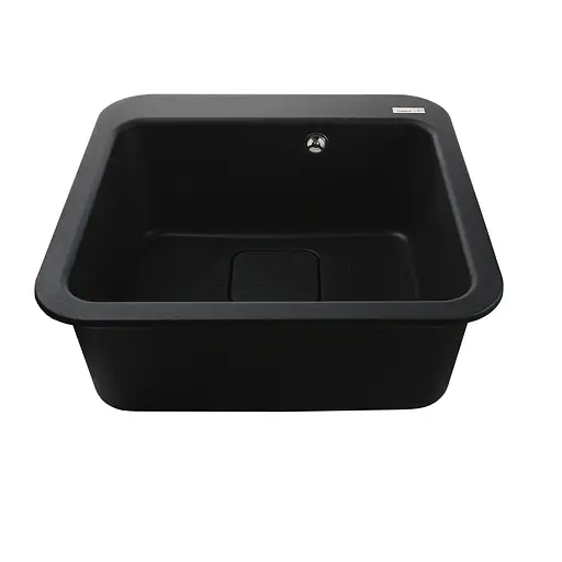 Гранитная мойка Globus Lux Barbora черный металлик 510x510 мм А0001, Черный - фото 6
