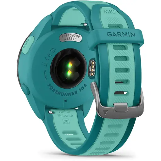 Смарт-часы Garmin Forerunner 165 Music с силиконовым ремешком бирюзового цвета - фото 2