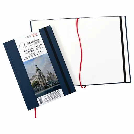 Блокнот для акварели Watercolor by Fabriano А5 200г/м2 32 л белая бумага Индиго ROSA Gallery - фото 3