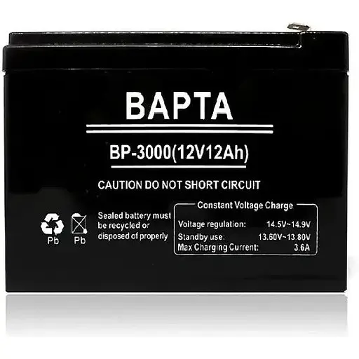 Свинцево-кислотний акумулятор Варта BP-3000 акумуляторна батарея для безперебійника 12В 12.0Ач Чорний - фото 1