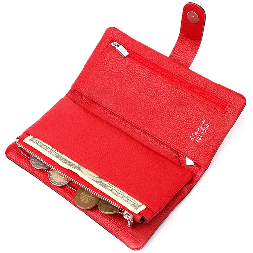 Женское кожаное портмоне KARYA 9.5х18.5х2 см acs0024046 - фото 6