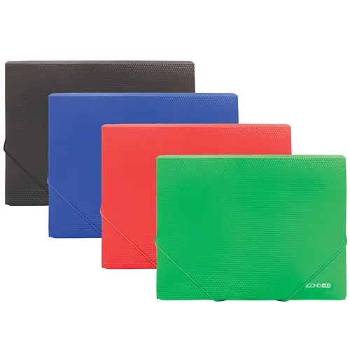 Папка пластикова на гумках А4 E31601 Economix непрозора фактура "діамант"(4044572316011) Чорний - фото 1