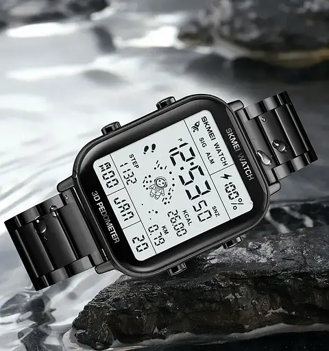 Чоловічий наручний годинник Skmei 1888 astronaut фітнес трекер (Чорний) - фото 7