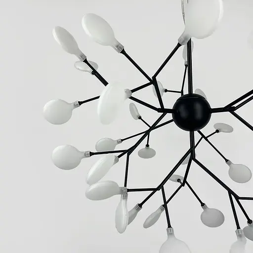 Люстра підвісна з пелюстками на 36 ламп в чорному корпусі | Line F | Арт. N686/36P підвісна BK FR - фото 4