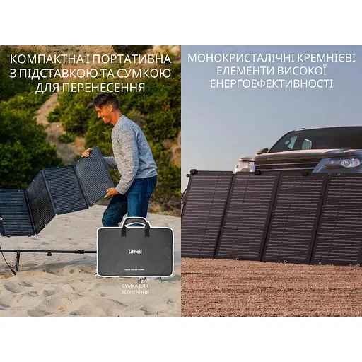 Солнечная панель Litheli 100W IP65 складная с сумкой - фото 5