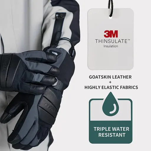 Рукавички, що перезаряджаються з підігрівом Unigear для чоловіків і жінок, лижні рукавички з підігрівом від електричної батареї - фото 3