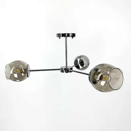 Сучасна стельова люстра в хромі на 3 плафони Line.F 91069/3 CR - фото 2