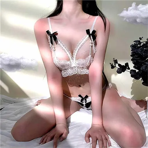 Комплект з мережива еротичний S/M Білий K0212-1 - фото 1