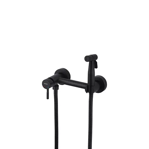 Змішувач для гігієнічного душу зовнішнього монтажу 150 мм Kroner KRP Edelstahl Klassisch - SCH052 CV027930, Чорний матовий - фото 3