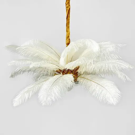 Розкішна підвісна люстра з пір'ям Ø 80 см | Line F | Арт. AS149-800 WT - фото 3